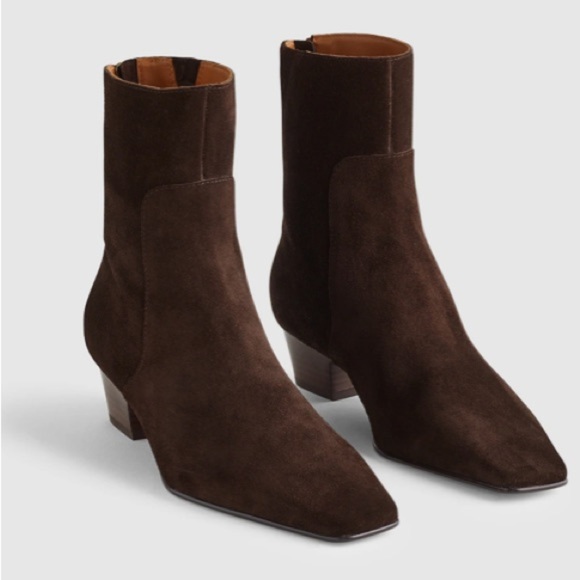 Madewell Shoes - Madewell The Lexie Ankle Boot Dark Carob Suede Ankle Booties Women’s Size 9 1/2